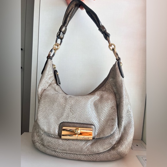 Coach Handbags - Coach Kristin Hobo Metallic Embossed Python